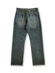 ビンテージストライプワークデニムパンツ