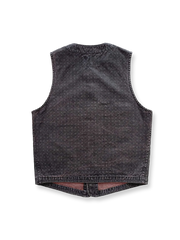 クラシック アメリカンデザインのストーン ウォッシュヴィンテージジャカードベスト