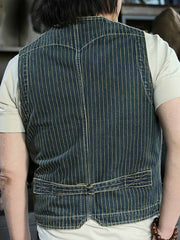 ストライプデニムベスト