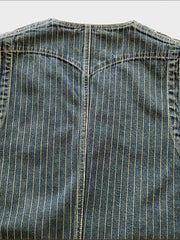 ストライプデニムベスト