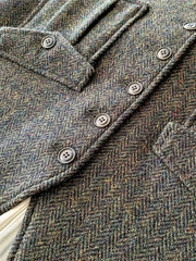 ダークグリーンヘリンボーンツイードベスト