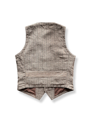 ヴィンテージリネンストライプスリムベスト