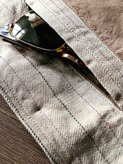 ヴィンテージリネンストライプスリムベスト