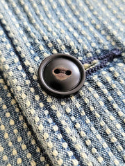 藍染め刺し子 Vネックベスト