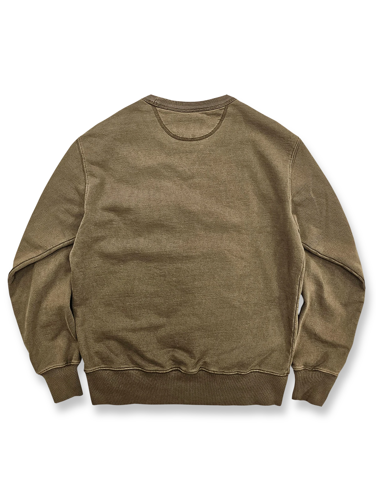 製品画像
硫化染めとウォッシュ加工が施されたアメリカンヴィンテージスタイルのスウェットの正面全体画像。100%コットン素材とクラシックなデザインが特徴。
詳細画像
バーナー仕上げの牛角ボタン、ウォッシュ加工による独特なテクスチャ、リブ仕様の袖口と裾をクローズアップした画像。ヴィンテージ感と高い耐久性を強調したディテール。