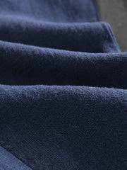 天然麻 ゴムウエストスラックス