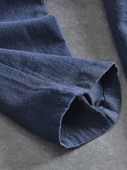 天然麻 ゴムウエストスラックス