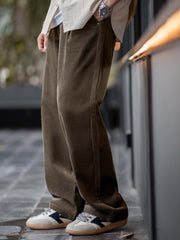 ジャカード コーデュロイ ワイドストレートパンツ