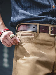 イエローストーンブラウン セルビッジ ローデニム