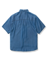 無限大 刺繍 デニム 半袖シャツ