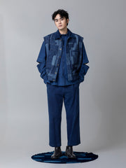 パッチワーク コーデュロイ ワイドショルダーベスト