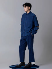 パッチワーク コーデュロイ ワイドショルダーベスト