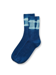 植物染め手作り絞り染め厚手ニットソックス正面図