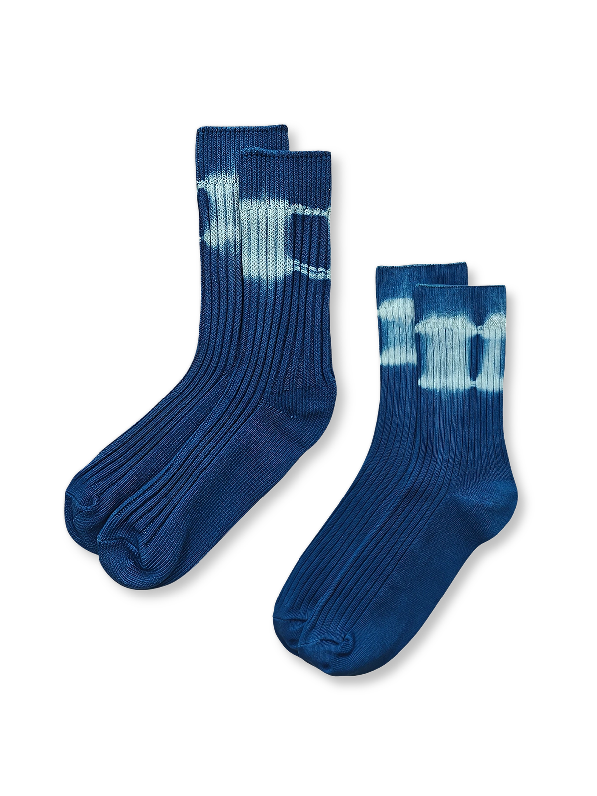 植物染め手作り絞り染め厚手ニットソックス正面図