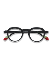 マットブラックフレームのブルーライトカットメガネ