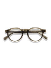 ハンドメイドアンバーフレームブルーライトカットメガネ正面展示