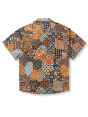 カシューフラワー柄 アロハシャツ