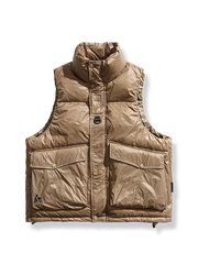 艶あり ホワイトダックダウン 立襟ベスト