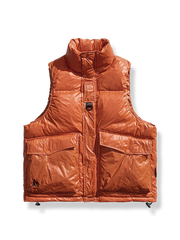 艶あり ホワイトダックダウン 立襟ベスト