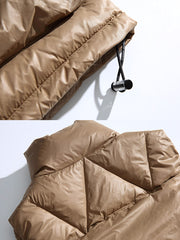 艶あり ホワイトダックダウン 立襟ベスト