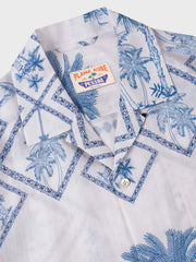 青花パームツリー柄 アロハシャツ