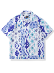 青色抽象 アロハシャツ
