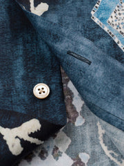 青いダイヤ柄 アロハシャツ