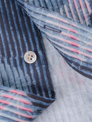 ストライプ 花柄 アロハシャツ