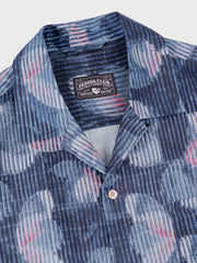 ストライプ 花柄 アロハシャツ