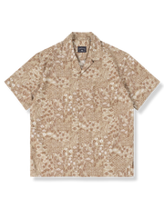 四角魚・花・樹・葉 アロハシャツ