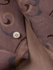 ブラウン花蔓柄 アロハシャツ