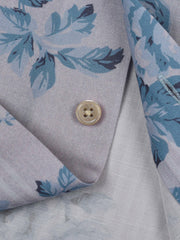 青いバラ柄 アロハシャツ