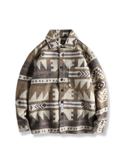 2色民族調 ウールシャツジャケット