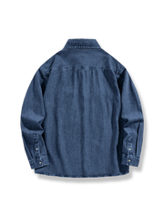 不規則ポケット デニムシャツ