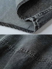 不規則ポケット デニムシャツ