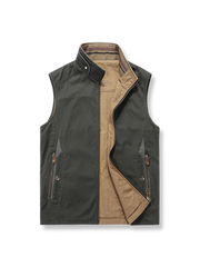 リバーシブル 立襟 ベスト