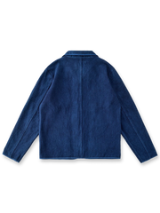 藍染の剣道刺し子生地を用いたワークジャケット正面図