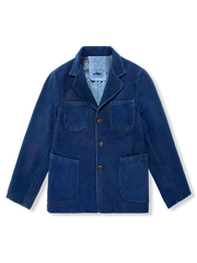 裏バンダナ柄 藍染フレンチワークジャケット