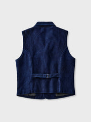 民族調柄裏地 藍染めベスト