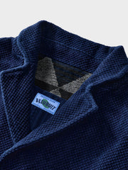 民族調柄裏地 藍染めベスト