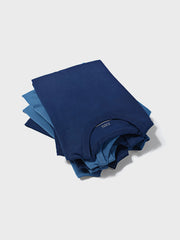 コーマインディゴ染めクルーネックショートスリーブTシャツ正面図