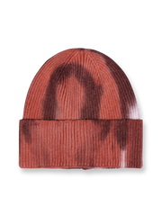 手作業によるタイダイ染めが施されたツバなしニットキャップ全体ビュー