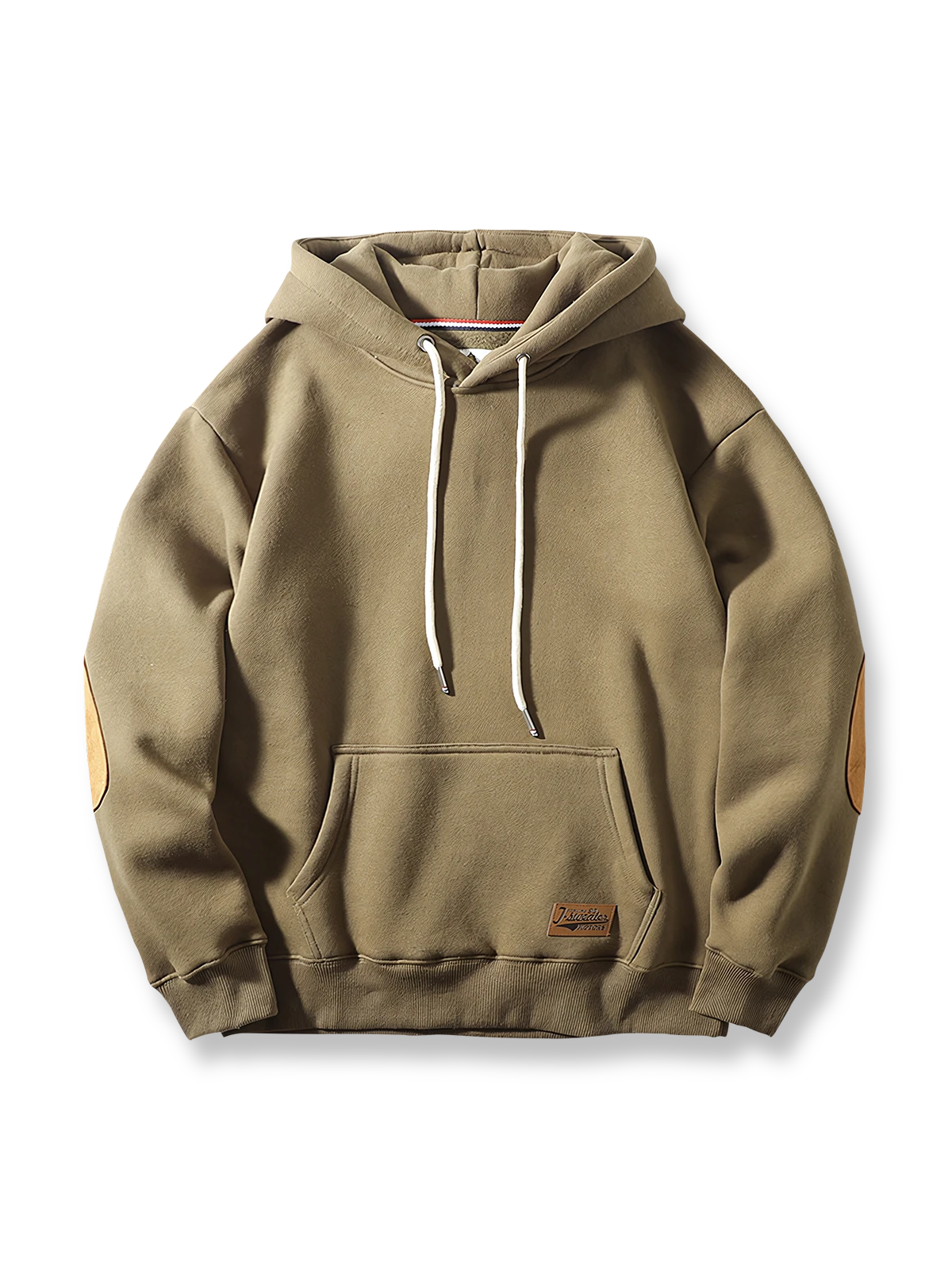 製品画像:
「スエード調パッチデザインとヘビーフリース素材が特徴のパッチワーク パーカーの正面全体展示図。360gの厚手素材が重厚感と快適な着心地を提供し、ルーズフィットのシルエットが動きやすさを実現。」
詳細画像:
「パッチワーク パーカーのディテールクローズアップ。袖部分のスエード調パッチと、360gのヘビーフリース生地の質感を強調。ヴィンテージなディテールと高品質な刺繍が特徴で、視覚的なレイヤード感を演出。」