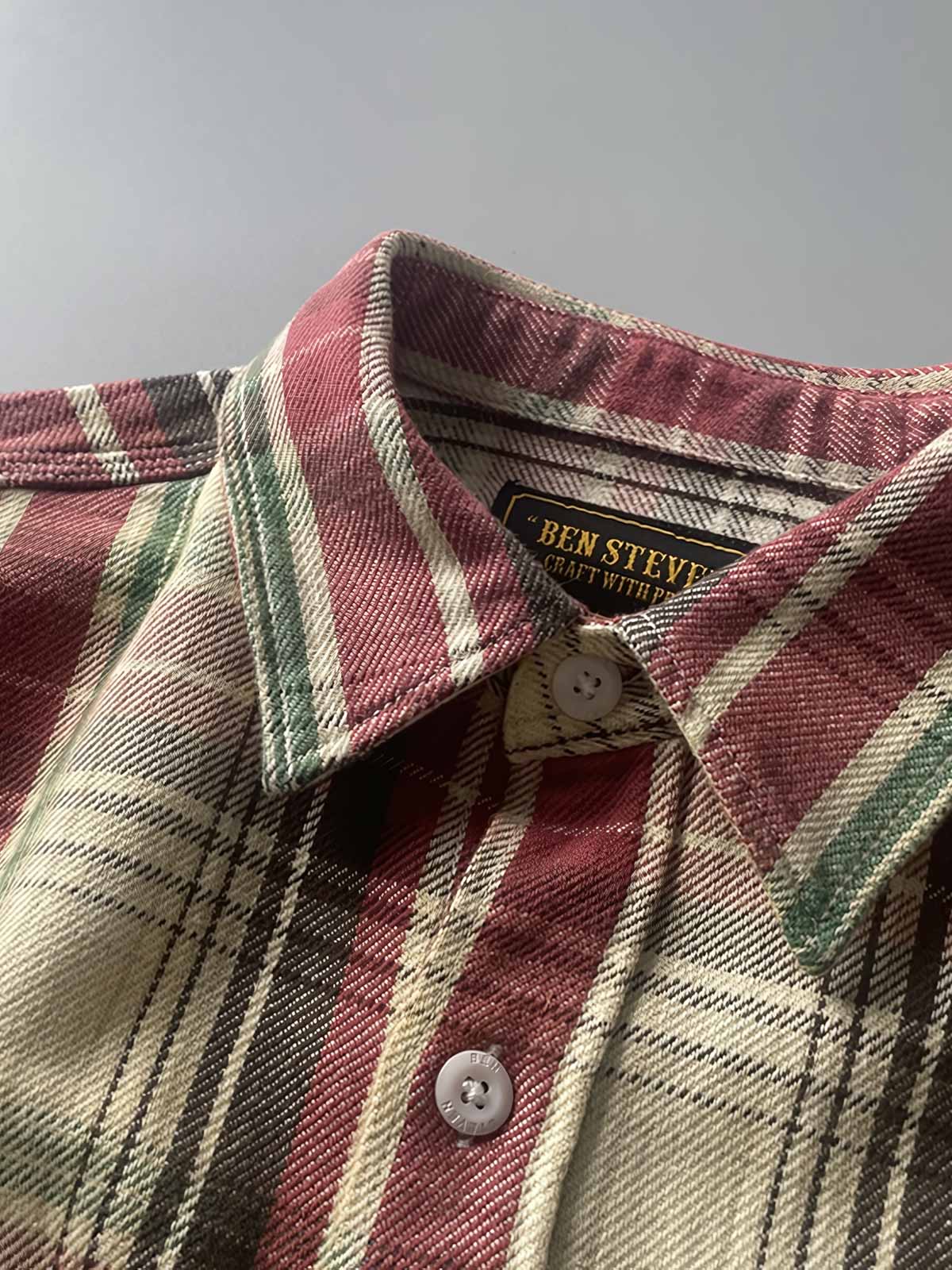 製品画像:
レトロスタイル ドーパミンカラー 厚手 チェック柄シャツ 全体画像、ヴィンテージ風デザイン、秋冬向け
詳細画像:
ドーパミンカラー チェック柄 シャツのディテール、コットン100%素材の質感、厚手の生地