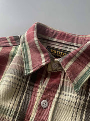 製品画像:
レトロスタイル ドーパミンカラー 厚手 チェック柄シャツ 全体画像、ヴィンテージ風デザイン、秋冬向け
詳細画像:
ドーパミンカラー チェック柄 シャツのディテール、コットン100%素材の質感、厚手の生地