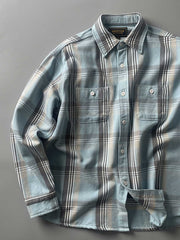 製品画像:
レトロスタイル ドーパミンカラー 厚手 チェック柄シャツ 全体画像、ヴィンテージ風デザイン、秋冬向け
詳細画像:
ドーパミンカラー チェック柄 シャツのディテール、コットン100%素材の質感、厚手の生地