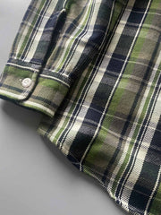 製品画像:
レトロスタイル ドーパミンカラー 厚手 チェック柄シャツ 全体画像、ヴィンテージ風デザイン、秋冬向け
詳細画像:
ドーパミンカラー チェック柄 シャツのディテール、コットン100%素材の質感、厚手の生地