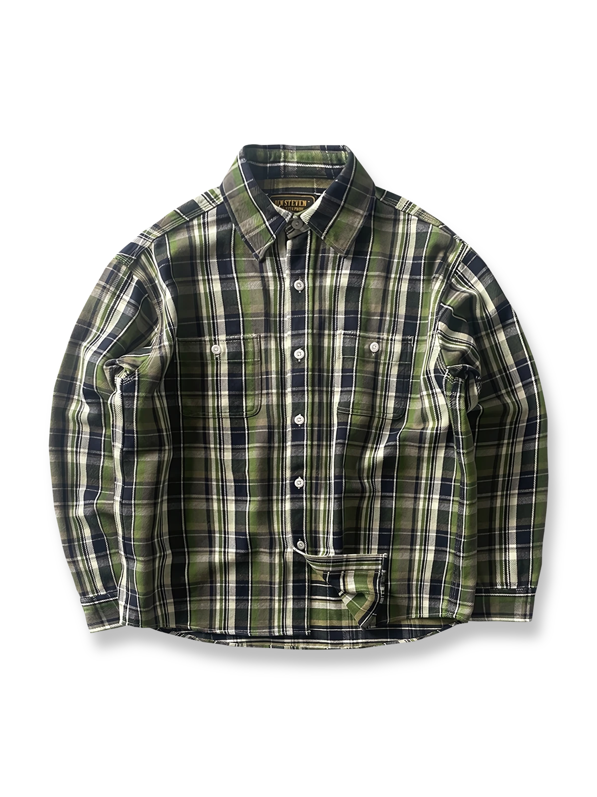 製品画像:
レトロスタイル ドーパミンカラー 厚手 チェック柄シャツ 全体画像、ヴィンテージ風デザイン、秋冬向け
詳細画像:
ドーパミンカラー チェック柄 シャツのディテール、コットン100%素材の質感、厚手の生地