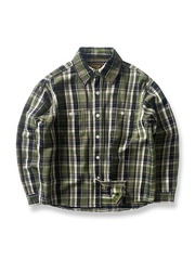 製品画像:
レトロスタイル ドーパミンカラー 厚手 チェック柄シャツ 全体画像、ヴィンテージ風デザイン、秋冬向け
詳細画像:
ドーパミンカラー チェック柄 シャツのディテール、コットン100%素材の質感、厚手の生地