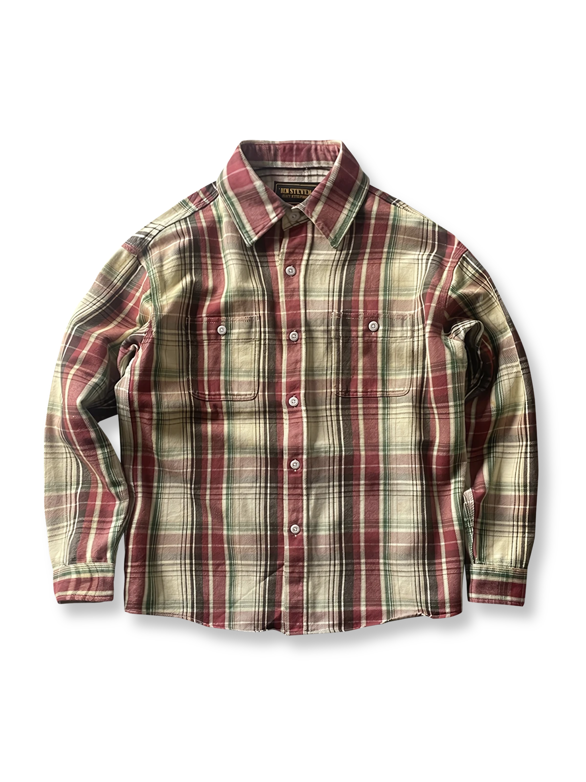 製品画像:
レトロスタイル ドーパミンカラー 厚手 チェック柄シャツ 全体画像、ヴィンテージ風デザイン、秋冬向け
詳細画像:
ドーパミンカラー チェック柄 シャツのディテール、コットン100%素材の質感、厚手の生地